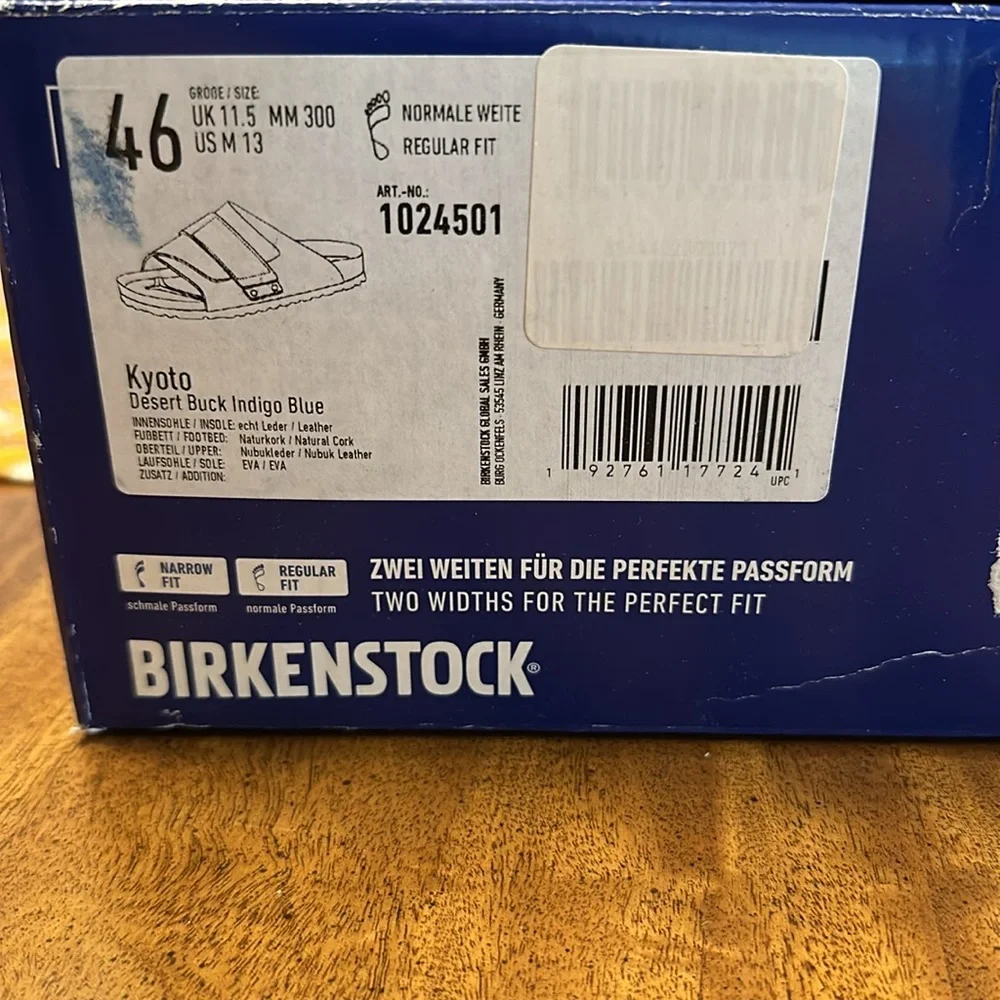 BIRKENSTOCK men’s kyoto nuback leather desert buck indigo blue